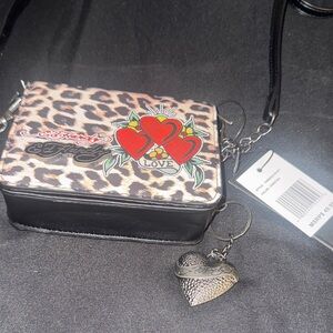 Ed Hardy Leopard and Heart Crossbody Bag